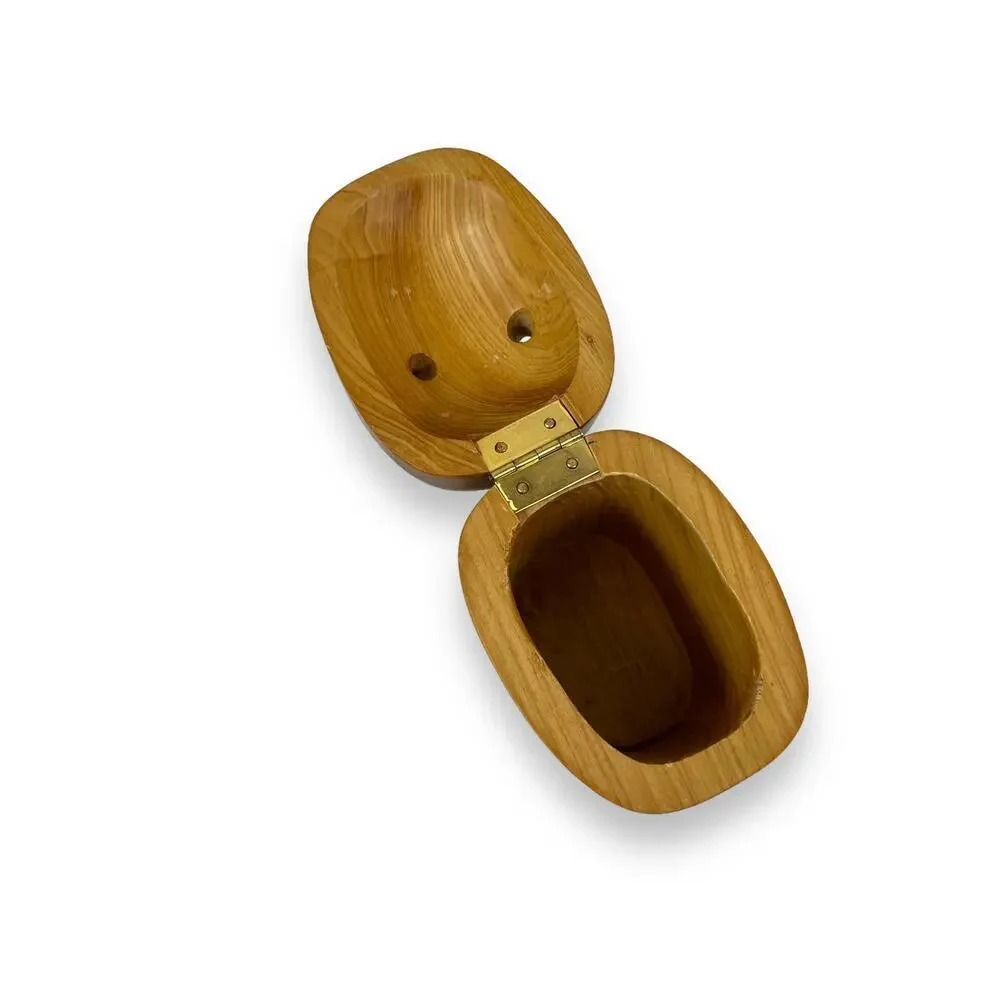 Vintage 1979 Hand Carved Wooden Ugly Face Trinket Box